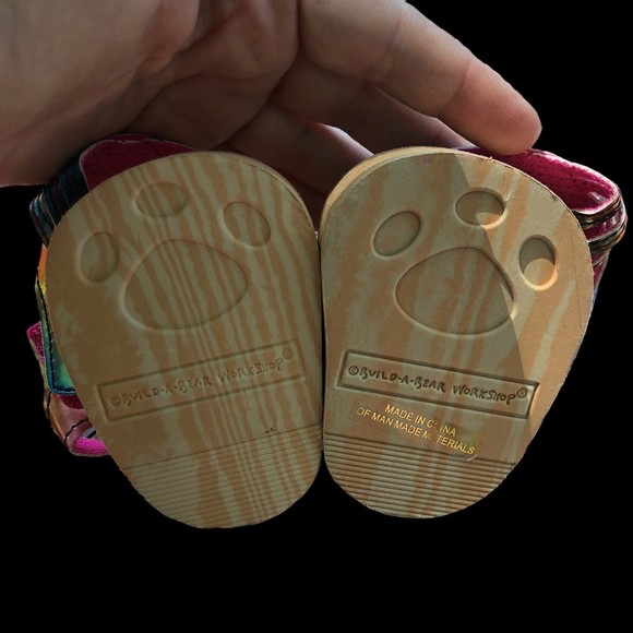 Build a Bear Workshop Shiny Rainbow Platform Sandals; Collectible BAB Accessory - Picture 5 of 5